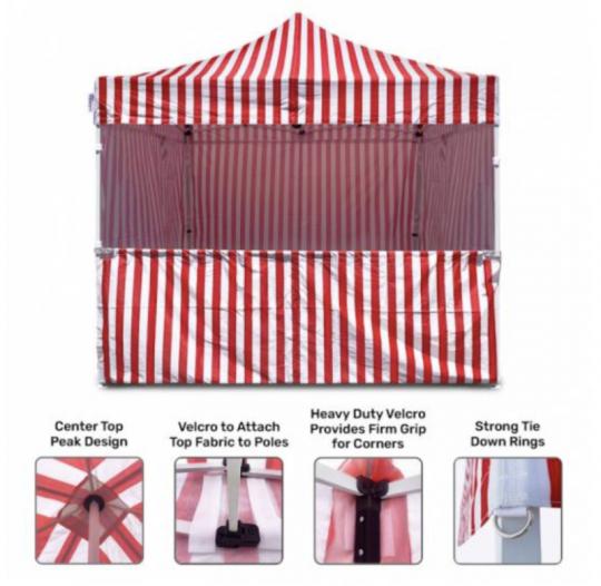 carnival red white tent rental