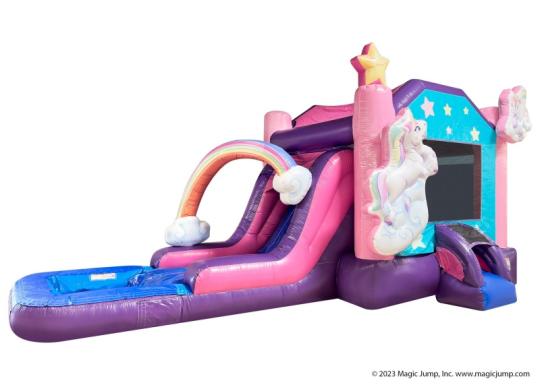 unicorn bounce house waterslide