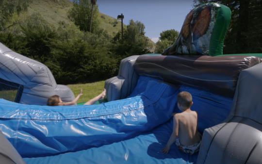 jurassic world inflatable waterslide
